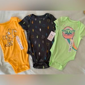 NWT Lot of 3 Disney Baby Onesies Size 18 months